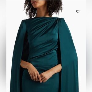 Sophisticated Teal Cape Dress